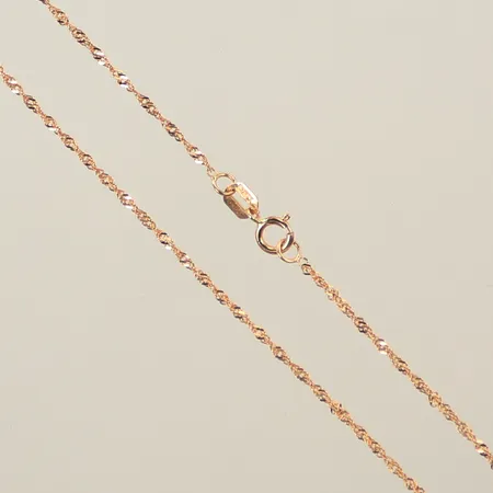 Halskedja Singapore, längd 41,5cm, bredd 1mm, 18K Vikt: 1,3 g