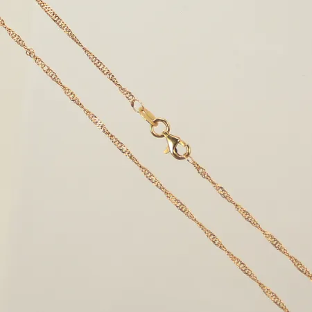 Halskedja Singapore, längd 51,5cm, bredd 2mm, 18K Vikt: 4 g