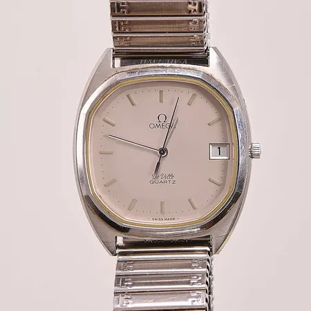 Herrur Omega De Ville, 34mm, stål, quartz, flexband, ref:196.0144, Cal.1332, verknr:44152893, batteribyte krävs.