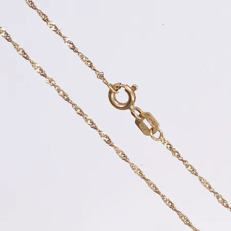 Halskedja, Singapore, längd 42cm, bredd 1mm, 18K Vikt: 1,3 g