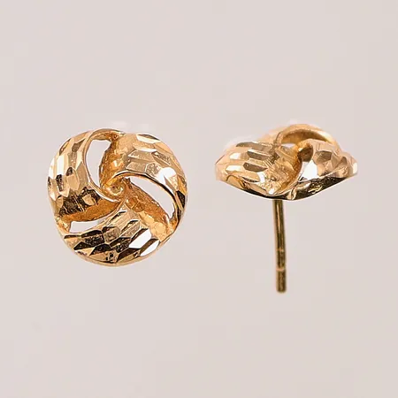 Ett par örhängen, 10mm, saknar snurrebussar, 18K 1,4g.
