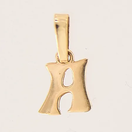 Hänge, bokstaven A, 12x7mm, 18K  Vikt: 0,2 g