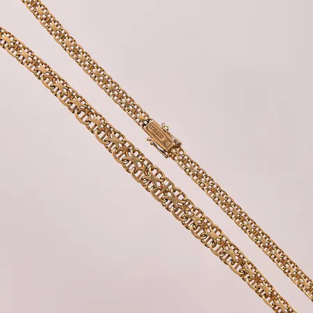 Collier x-länk, 46cm, bredd:4-8mm, 18K 27,3g.