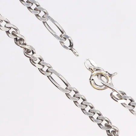 Halskedja, Figaro, längd 70cm, bredd 4mm, defekt lås, 925/1000 silver Vikt: 23,5 g