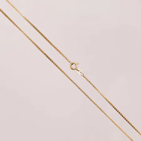 Kedja, 54cm, bredd:1mm, slitet lås, 18K 7,1g.