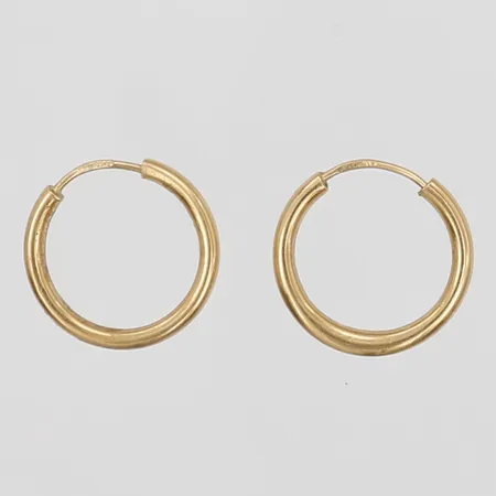 Ett par örhängen, creoler, Ø13mm, GFAB, 18K guld.  Vikt: 0,7 g