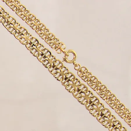 Collier X-länk med stav, längd 43cm, bredd 5-7mm, 18K  Vikt: 15,7 g