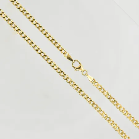 Kedja Pansar, Guldfynd, längd 51 cm, bredd 3 mm, ihåliga länkar, 18K. Vikt: 5,1 g