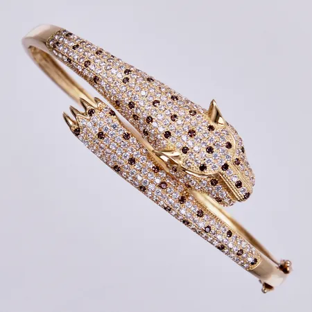 Stelt armband med stenar, ca 47x58mm, bredd ca 2-18mm, 18K Vikt: 16 g