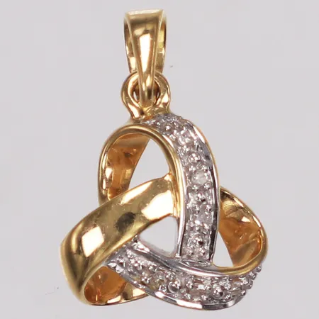 Hänge, diamanter 6 x ca0,005ct, Guldfynd, 16mm, 18K  Vikt: 1,2 g