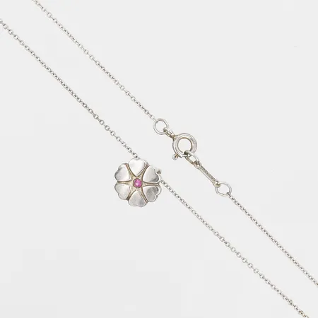 Kedja med integrerat hänge, Paloma Picasso för Tiffany & Co, hänget Ø11mm, kedjan längd 42cm, slitage, 925/1000 silver. Vikt: 2,7 g