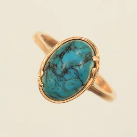 Ring med turkos, stl 17, bredd ca 2-13,5mm, 18K Vikt: 2,7 g