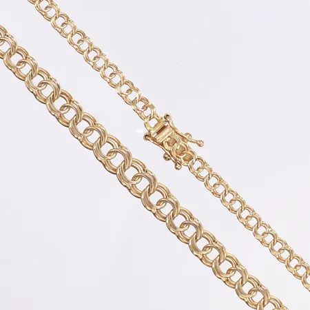 Halskedja, doserad Bismarck, 45,5cm, bredd 3,5-5,5mm, 18K  Vikt: 10,9 g