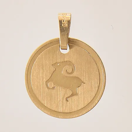 Hänge, stenbocken, 20x15mm, svensk importstämpel, 18K  Vikt: 0,7 g