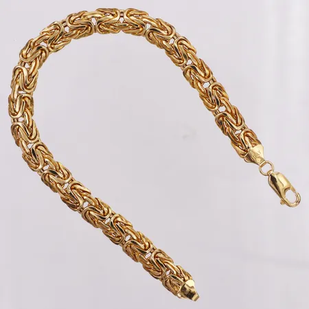 Armband, 20,5cm, bredd 7,7mm, ihåligt, 14K   Vikt: 7,1 g