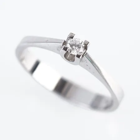 Ring m diamant 0,08ct enligt gravyr, vitguld, stl 17½(54), 18k Vikt: 2,6 g