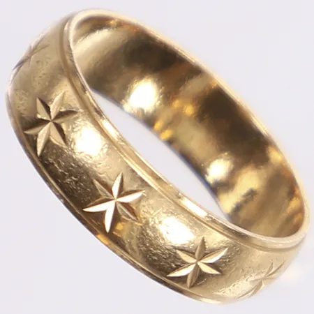 Ring, stl 19¾, bredd 6mm, 18K  Vikt: 6,1 g