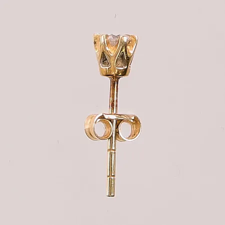 Omaka örhänge, diamant ca 0,10ct, 4mm, 18K 0,4g.
