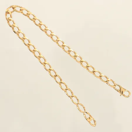Armband Pansar, längd 21,5cm, bredd ca 4,5mm, svaga länkdelar, något skev vid lås, 18K Vikt: 11,1 g