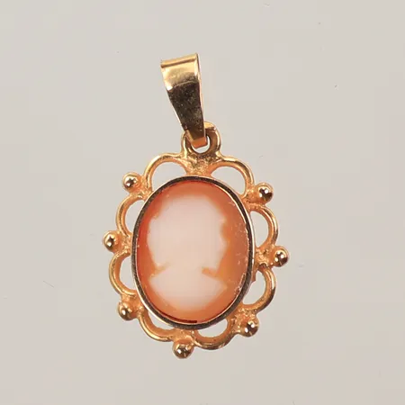 Hänge, Camé, 25x12mm, 18K, bruttovikt 1,7g Vikt: 1,7 g