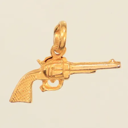 Hänge, pistol, längd inkl ögla 17mm, bredd ca 18mm, 18K Vikt: 0,9 g
