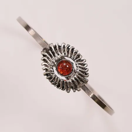 Armring, ca 75x55mm, vitmetall.