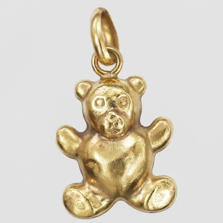 Hänge, Nallebjörn, höjd 28mm, bredd 15mm, 18K guld Vikt: 2 g
