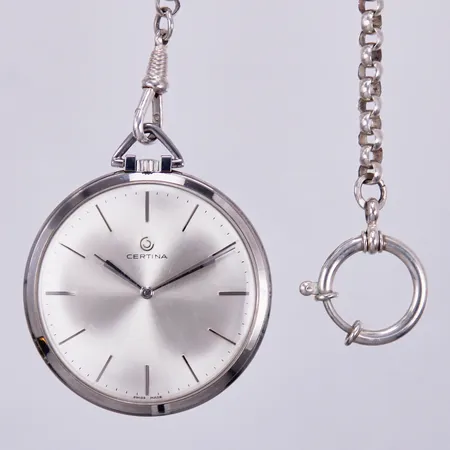 Fickur Certina i metall Ø 45mm, med kedja, bruttovikt: 52,4gram 