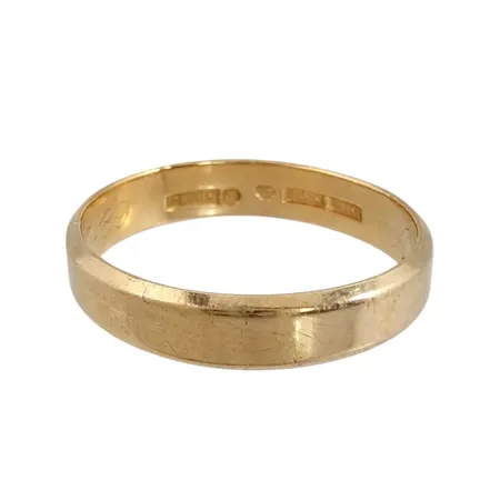 Ring, 18K guld, defekt, gravyr Vikt: 3 g