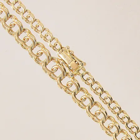 Collier doserad Bismarck, längd 42cm, bredd 3-6mm, GFAB, 18K  Vikt: 12,7 g