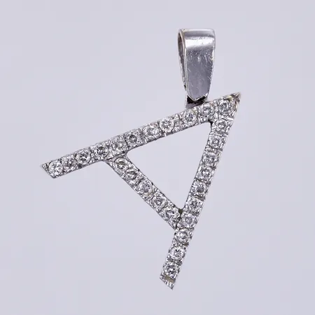 Hänge med diamanter ca 26x0,01ct, längd: ca 1,7cm, bredd: ca 13mm, vitguld, 14K Vikt: 2,3 g
