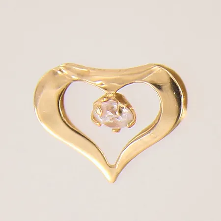 Hänge med vit sten, 9x12mm, GHA, 18K  Vikt: 0,3 g