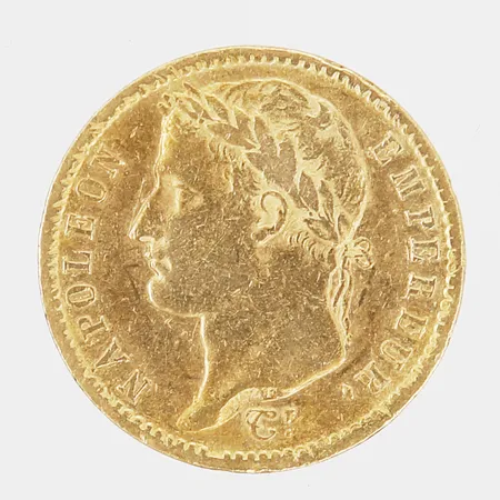 Mynt, Napoleon I Empereur, 20 Francs, Ø21mm, år 1811, garantikort, i plastkapsel samt etui, 21,6K Vikt: 6,4 g