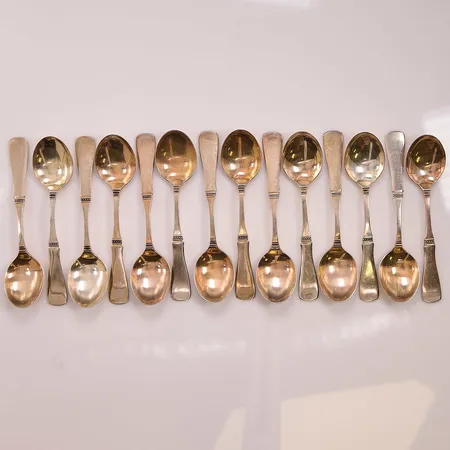 14 Kaffeskedar, 11cm, MGAB, 830/1000 Silver 167,1g.