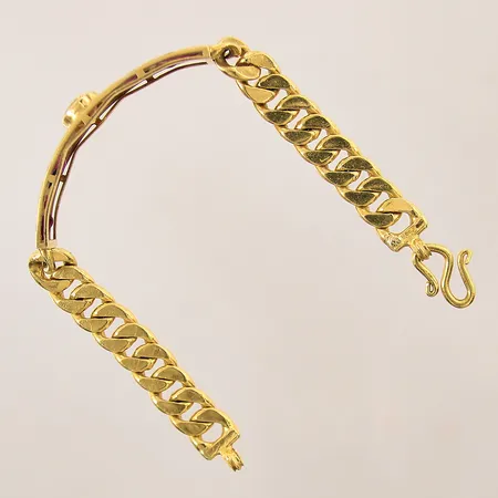 Armband Pansar med integrerad bricka med färgstenar, längd 17,5cm, bredd 8,6-11,5mm, stenar med slitage, 23K  Vikt: 33,9 g