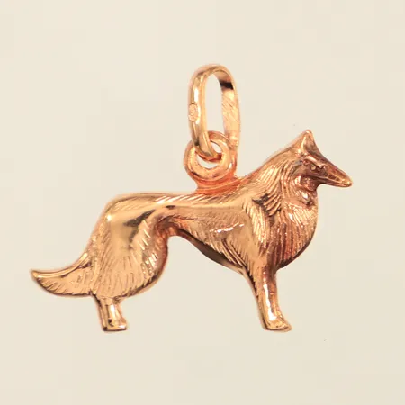 Hänge, hund, längd inkl ögla ca 20mm, bredd ca 13-23mm, 18K Vikt: 1,5 g