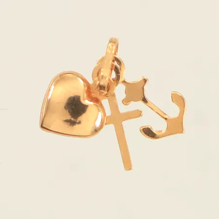 Hänge Tro, hopp och kärlek, längd 12mm inklusive ögla, bredd 6mm, 18K Vikt: 0,2 g