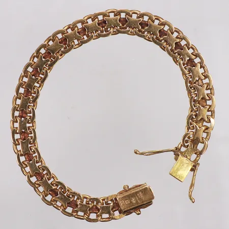 Armband, X-länk, 16cm, bredd 6,7mm, 18K  Vikt: 16,7 g