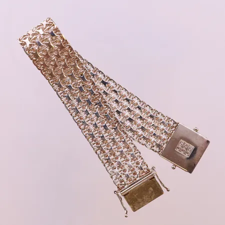 Armband X-länk med stav, längd 19cm, bredd 17,5mm, fyrradig, silver 925/1000.  Vikt: 31,8 g