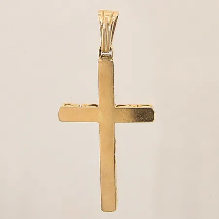 Hänge, kors, 64x31mm, något repig, 18K  Vikt: 17,7 g