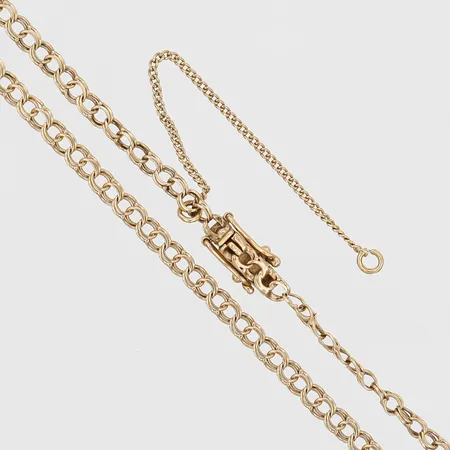 Armband Bismarck, doserad, längd: 19,5cm, bredd: 1 - 3mm, säkerhetskedja, 18K guld.  Vikt: 2,6 g