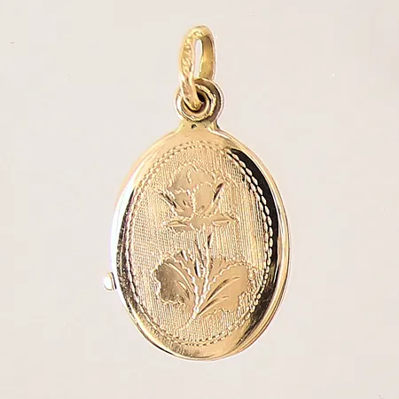 Hänge/Medaljong med dekor, 28x15mm, 18K  Vikt: 4,1 g