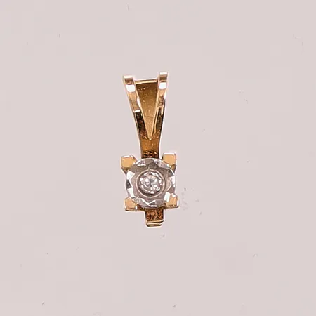 Hänge, diamant ca 0,005ct, 9mm, 18K 0,4g.