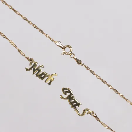 Collier, namn, defekt av, 14K  Vikt: 2,9 g