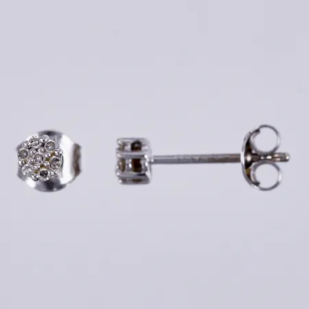 Ett par örhängen med diamanter ca 14xca0,01ct åttkantslipade, Ø ca 4mm, GHA, vitguld, 18K  Vikt: 0,9 g