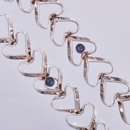 Collier med 2 stenar, Anton Michelsen Denmark, längd ca 50cm, bredd ca 28mm, Sterling silver Vikt: 170,8 g
