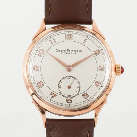 Herrur Girard-Perregaux, tickar igång men ej funktionstestat, diameter 36 mm, 18k.OBS! Skickas tidigast 4/8 pga. semesterstängt.