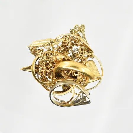 Diverse defekt guld med stenar, 18K. Vikt: 16,5 g