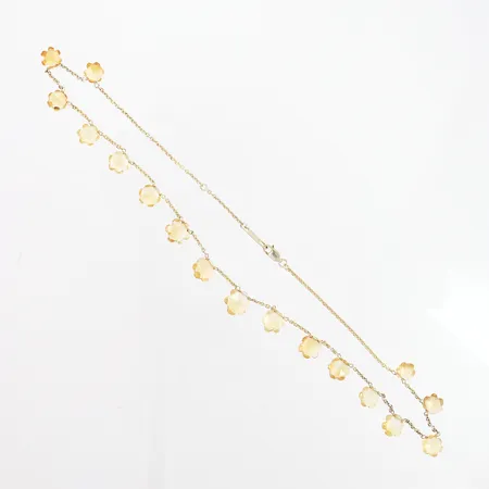 Collier KumKum med gula stenar, 47,5cm, bredd: 2-9mm, förgyllt silver 925/1000 Vikt: 11,8 g