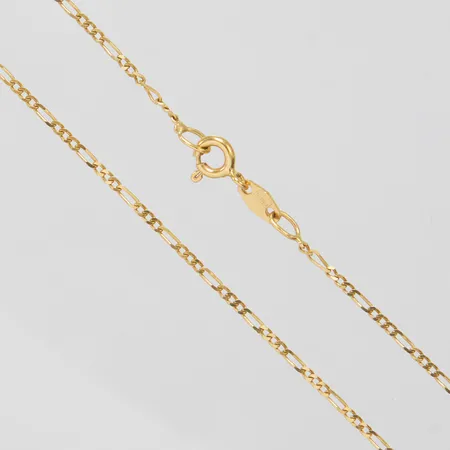 Kedja, figaro, längd: 44,7cm, bredd: 1,3mm, italienska stämplar, 18K Vikt: 2,6 g